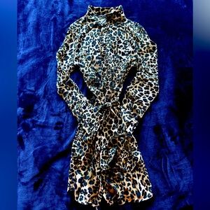 Cheetah print shirt dress